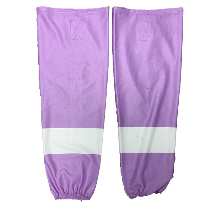 OHL - Chaussettes de hockey usagées (violettes/blanches)